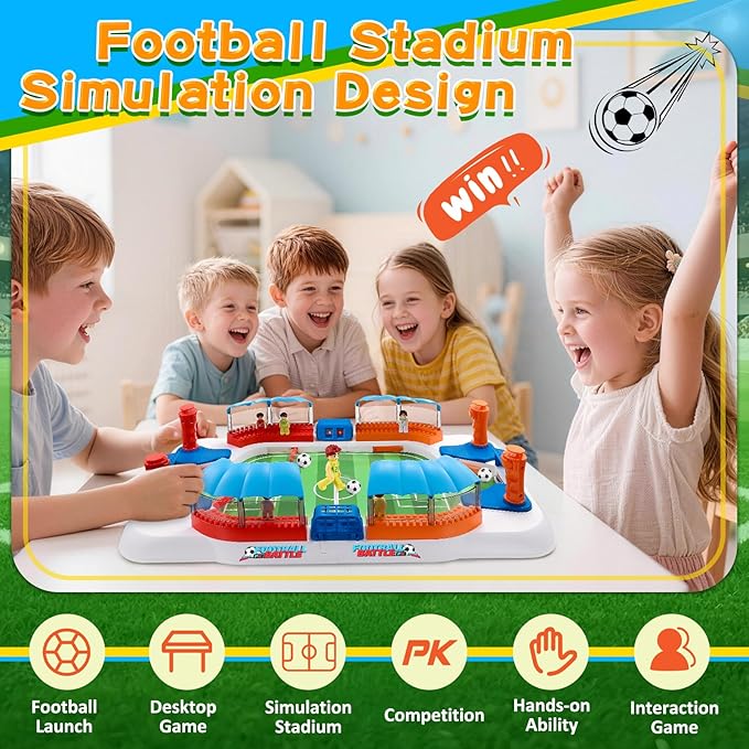 Soccer Board Game for Kids:Mini Foosball Table Game with 8 Figures&Shade Canopy for 3 4 5 6 7 8-12 Year Old Boys, Perfect Birthday Sports Gifts for Indoor Family Interaction & Parties & Birthday