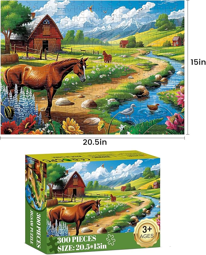 300 Pieces Puzzles for Adults WSCXSC Jigsaw Puzzles Games Brain Teaser Thick Paper Animals Puzzles Pieces Fit Together Challenging Puzzle for Adult Children Elderly Gift Toy 20.5 x 15 in