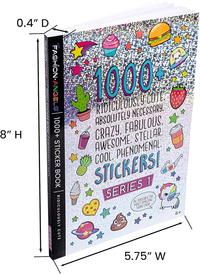 Fashion Angels 1000+ Ridiculously Cute Stickers for Kids - Fun Craft Stickers for Scrapbooks, Planners, Gifts and Rewards, 40-Page Sticker Book for Kids Ages 6+ and Up