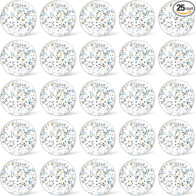 Hungdao 25 Pcs Inflatable Glitter Beach Ball 8 Inches Mini Clear Floatable Confetti Ball for Kids Bulk Swimming Pool Theme Party Toy for Hawaiian Theme Party Decorations Favors Supplies
