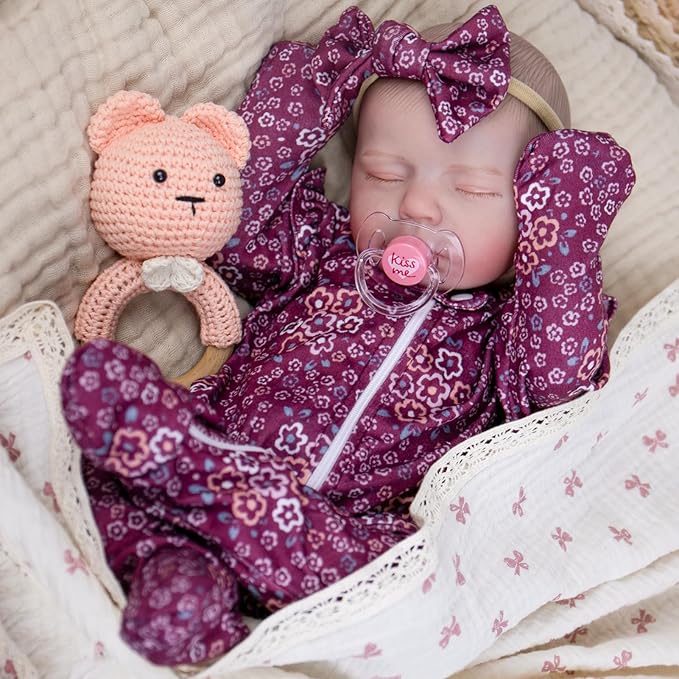 Aori 20 Inch Lifelike Reborn Baby Dolls - Realistic Weighted Newborn Sleeping Girl with Outfit, Soft Body Real Looking Baby Doll for Girls Age 3+, Pretend Play, Adoption Day, Collectible