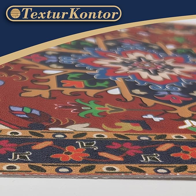 Self-Adhesive Carpet with Real Textile Structure for Dollhouses Scale 1:12 (Oriental Carpet Red 2)