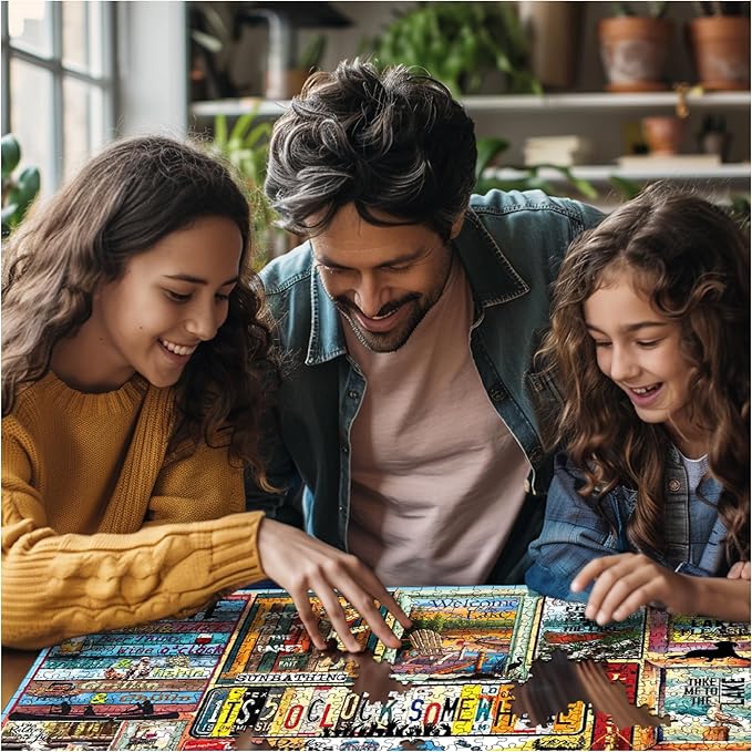 White Mountain 1000 Piece Jigsaw Puzzle Lake Lover Quote Collage Puzzles with Large Pieces Gift for Adults and Family 24"x30" - Lake Time