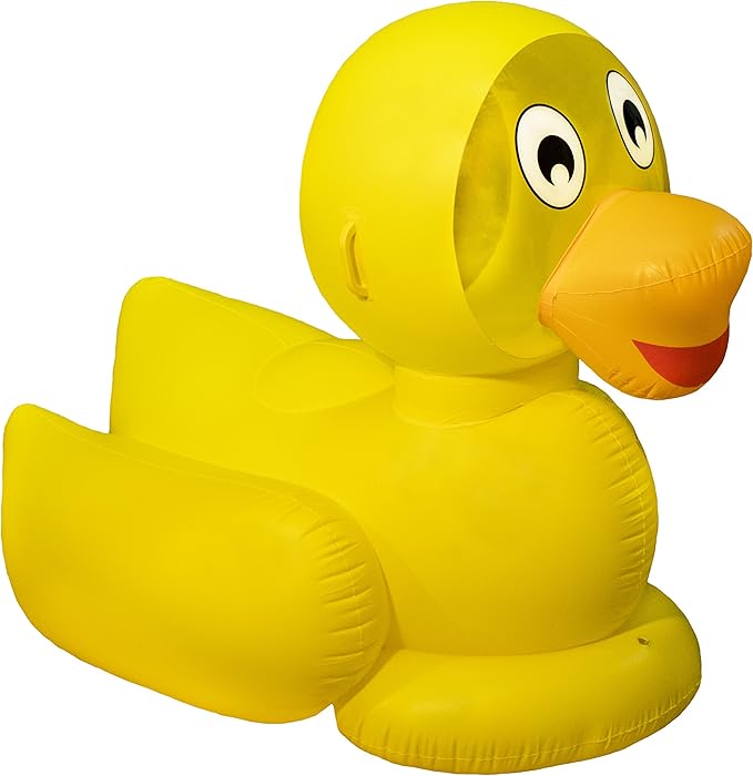 SWIMLINE ORIGINAL 9062 Giant Inflatable Lucky Ducky Pool Float Floatie Ride-On Lounge W/ Stable Legs Wings Large Rideable Blow Up Summer Beach Swimming Party Lounge Big Raft Tube Decoration Toys Kids