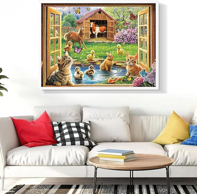 500 Piece Puzzles for Adults Funny Cat Animal Jigsaw Puzzles 500 Pieces Adult Puzzles Pet Lover Family Challenging Game Gift for Friends 20.5x15IN