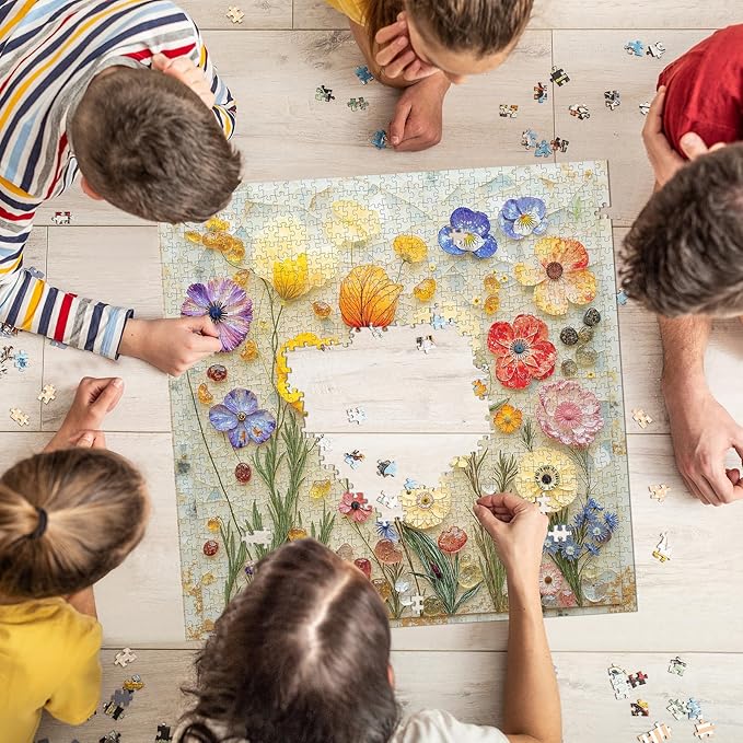 Jigsaw Puzzles for Adults 1000 Pieces, Colorful Pretty Plant Floral Square Challenging Unique Puzzle for Game Night Family Home Decor, 24x24 Inches, Stone Flowers