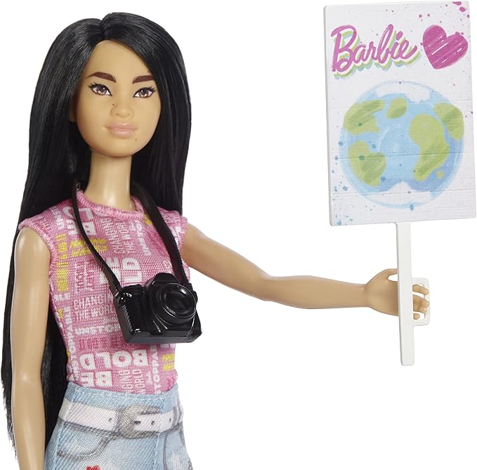 Barbie Eco-Leadership Team 4 Doll Set, Recycled Plastic (Except Head & Hair), Recycled Clothes Fabric, Accessories, Great Gift for Ages 3 Years Old & Up