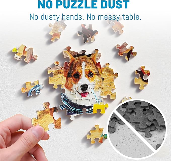 BenBen Puzzles for Adults 1000 Pieces, Dogs on Vacation, Funny Dog Jigsaw Puzzles with Patterns on Back, Challenging Puzzles for Family Game Night Home Décor