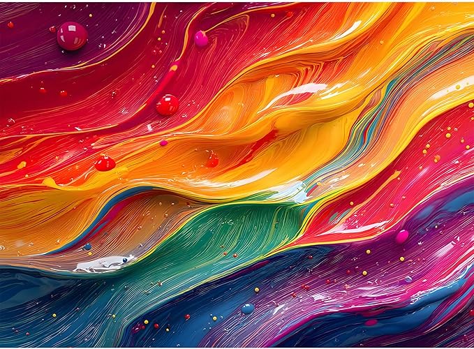 Puzzles for Adults 500 Pieces, Colorful Wall Art Jigsaw Puzzles -ChromaFlow Whispers, Impossible Puzzle for Rainbow Wall Decor