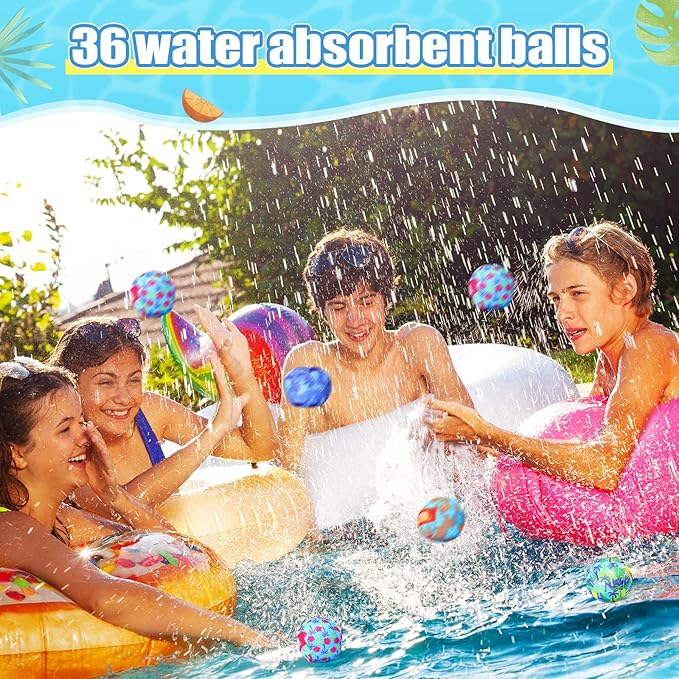 Reusable Water Float Balls Pool Beach Toys for Outdoor Summer Activities 2 Inch Splash Water Small Absorbent Balls Bulk for Adult Swimming Beach Soaking Game Party
