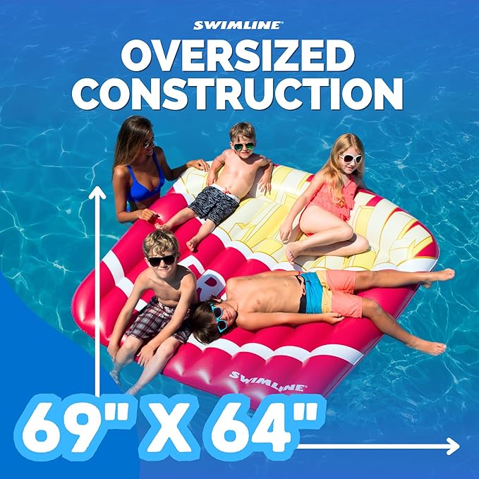 SWIMLINE ORIGINAL French Fries Pool Float – Durable Vinyl Lounger for Adults & Teens – Fun Pool Float for Lake, Beach, or Backyard – Easy to Inflate and Store