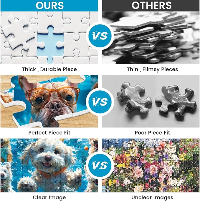 500 Piece Puzzle for Adults, Funny Puppy Animal Jigsaw Puzzles, Fun Cool Silly Puzzles with Underwater Dogs, 500 Pieces Birthday Party for Family Adult Funny Puzzle for Adults, 20.5×15 in