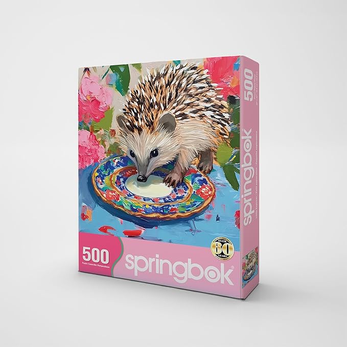 Springbok Little Explorer 500 Piece Jigsaw Puzzle for Adults and Family - Cute Hedgehog - Unique Cut Pieces