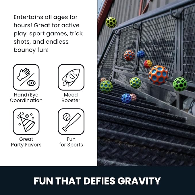 Waboba Gradient Moon Ball 2 Pack - Super Bouncy Wall Balls for Kids and Teens - Outdoor Sports Toy Gift - Rainbow & Undersea