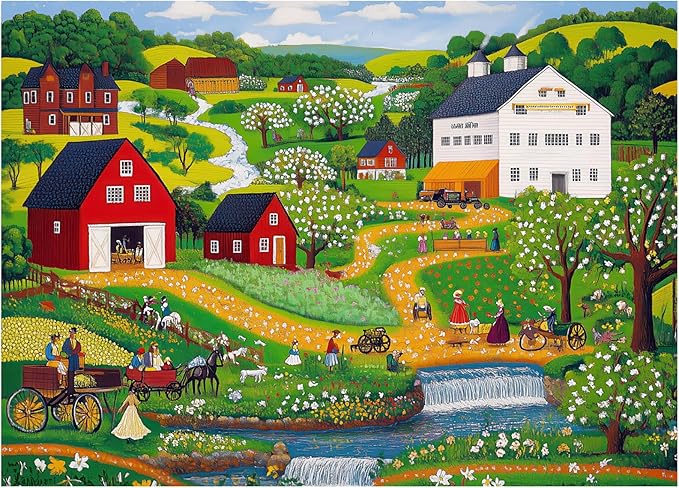 1000 Piece Puzzle for Adults, Spring Farm Puzzles for Adults 1000 Piece, Landscape Jigsaw Puzzle 1000 Pieces, Jigsaw Puzzles with Exquisite Box 28x20IN