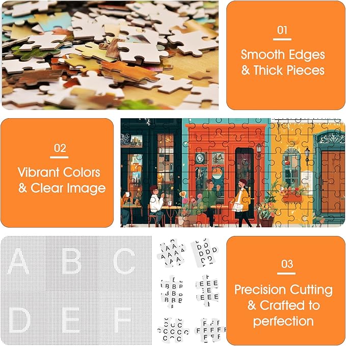 500 Piece Puzzle for Adults – Colorful Streets Jigsaw Puzzle 500 Pieces for Adults – Interlock Perfectly Letter on Back No Dust, Home Decor Birthday Party Gift Toy for Men Women Elders Seniors