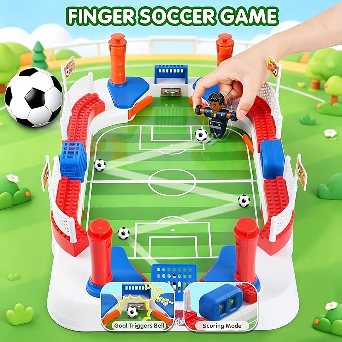 2-in-1 Play Soccer Board Game for Kids, Foosball Figures PK, Foosball Table for Kids 8-12, Soccer Toys for Boys, Tabletop Football Game, Birthday Gifts for 4-10 Years Old