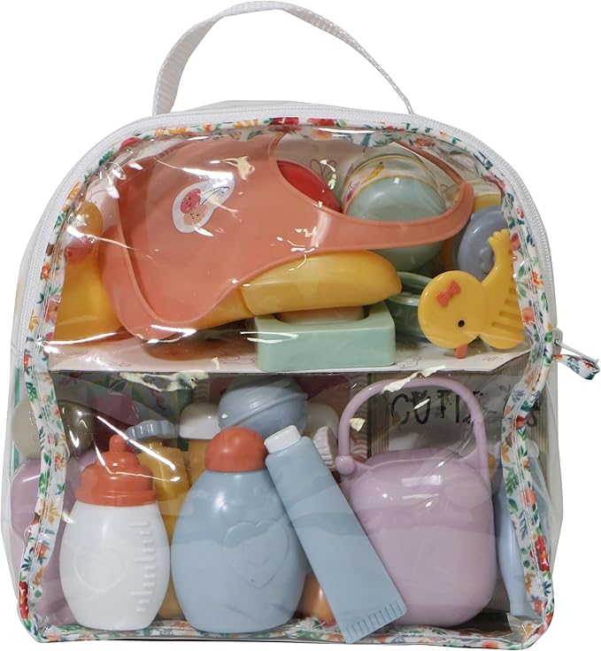 JC Toys Baby Doll Nursery 20 Piece Accessory Bag Berenguer Boutique! | Fitst Most Dolls | Nursery Accessories |Ages 2+