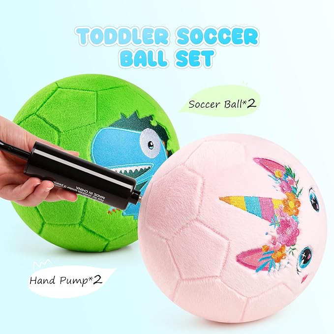 PlayZap Soft Ball for Toddlers & Babies - Small, Safe & Easy-to-Grip Kickball, Great Easter Basket Stuffer & First Birthday for Boys & Girls, Plush Indoor Soccer Toy for Ages 1-3 3-8