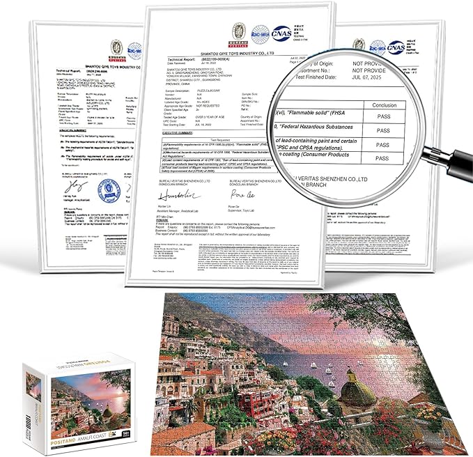 1000 Piece Jigsaw Puzzles for Adults Teens Kids - Fine Art Challenging, ‌Positano Amalfi Coast 1000Pcs Puzzle, Family Game Gift, Size 27"x20"