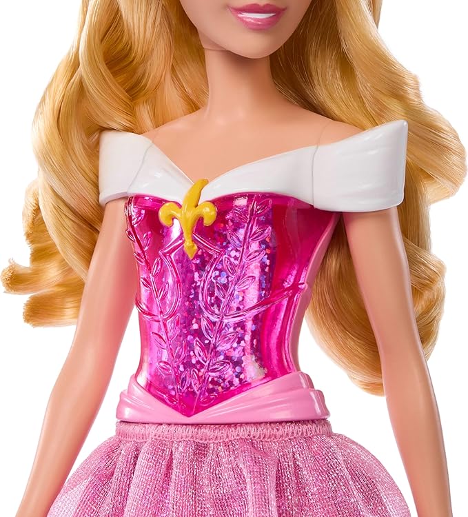 Mattel Disney Princess Aurora Doll in Sparkling Fashion with Removable Skirt, Tiara and Shoes, Posable & Collectible, Inspired by Sleeping Beauty