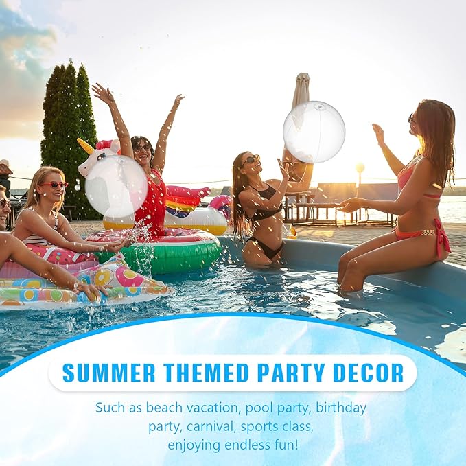 4 Pcs Inflatable Beach Ball 20 inch Swimming Pool Balls Summer Outdoor Decor Beach Balls Ornaments Floatable Ball for Swimming Pool Birthday Party Supplies