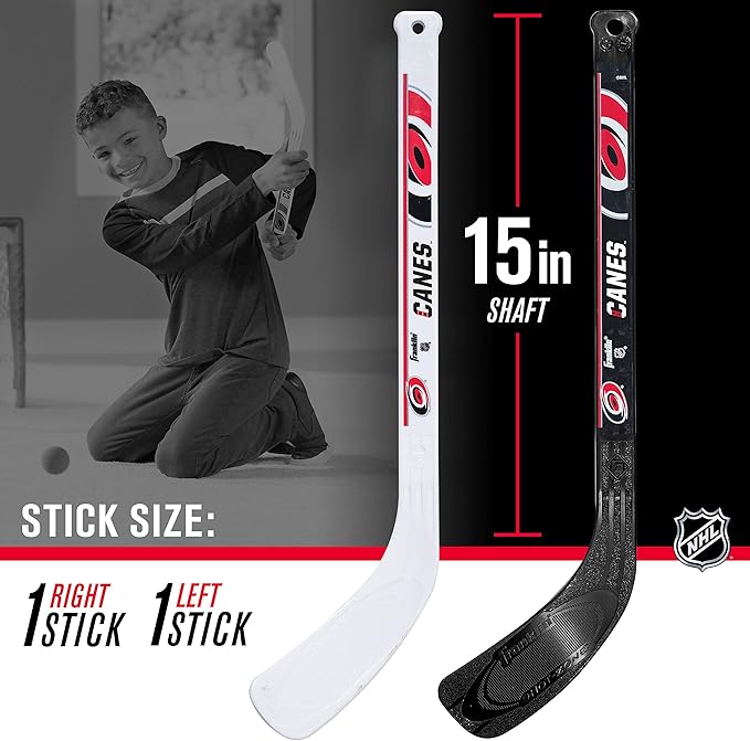 Franklin Sports NHL Mini Hockey Set - Kids Indoor Knee Hockey Goal, Ball, + 2 Stick Combo - Youth Team Indoor Toy Set - Official - Ages 3+