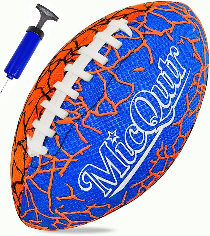 Pool Beach Water Football, 9.25 Inch Waterproof Floating Football with Textured Grip & Air Pump, Outdoor Summer Sports Toy for Lake Swimming Family Games, Gifts for Kids Teens