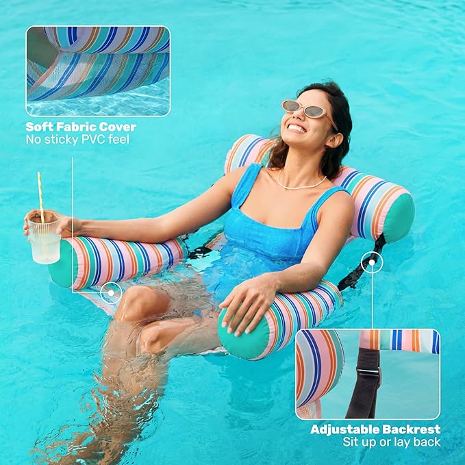 SLOOSH Inflatable Pool Floats Adult,2 Packs Floating Lounge Chairs,Blow up Pool Noodles for Adult Heavy Duty,Floating Chair for Party Summer Water Beach Lake Fun