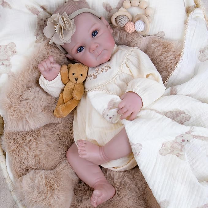 Milidool Realistic Reborn Baby Dolls - 20 Inch Cute Lifelike Real Life Baby Dolls Newborn Baby Dolls Girl Soft Cloth Body with Accessories for 3+ Year Old Girls Gifts