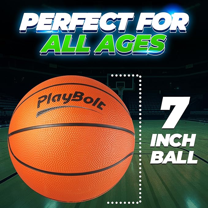 Size 3 Mini Basketballs (3 Pack) - 7-Inch Junior Rubber Basketball Set with Pump - Youth Beginner Kids Basketballs for Backyard Pool Parties, Arcade Games, Practice, Indoor & Outdoor Play