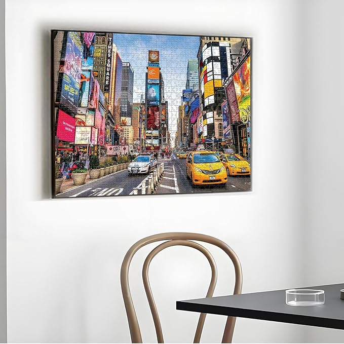 1000 Piece Jigsaw Puzzles for Adults Teens Kids - Fine Art Challenging, New York Time Square 1000Pcs Puzzle, Family Game Gift, Size 27"x20"