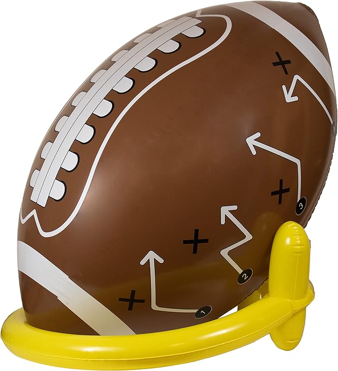 GiftExpress 40" Giant Jumbo Inflatable Football with Tee Set for Football Party, Gameday, American Sport Themed Decorations, Super Fun Football Games for Kids and Adults