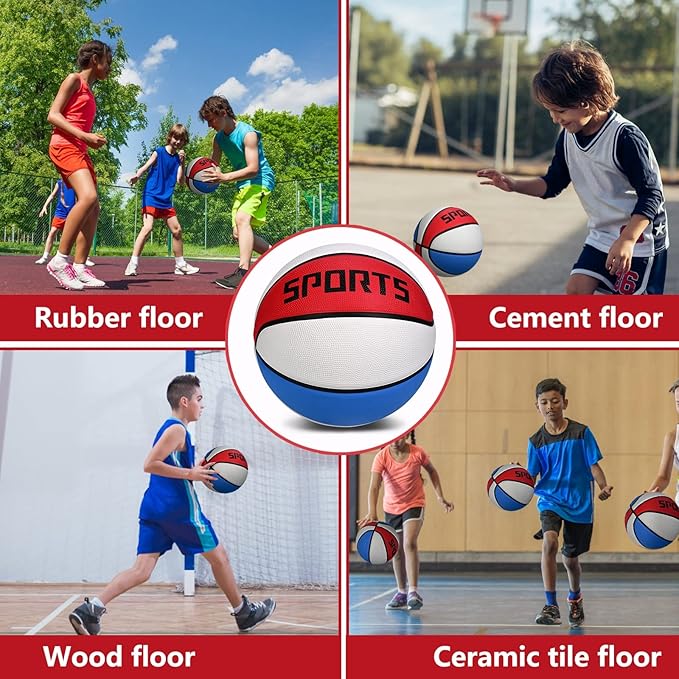 KUYOTQ Kids Youth Adult Size 3/4/5/6/7 (22/25.5/27.5/28.5/29.5") Basketball Premium Rubber or Faux Leather Basketball Indoor Outdoor Basketball for Boys Girls Womens Mens Basketball Gifts (Deflated)