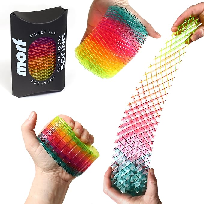 Morf Fidget Sensory Spring Berry – 3D Slug Spring Toy for Kids, Teens, and Adults - Stretchy, Quiet, Stress and Anxiety Relief, Focus - for Play, School, Work Gifts, Great for Classroom, Office