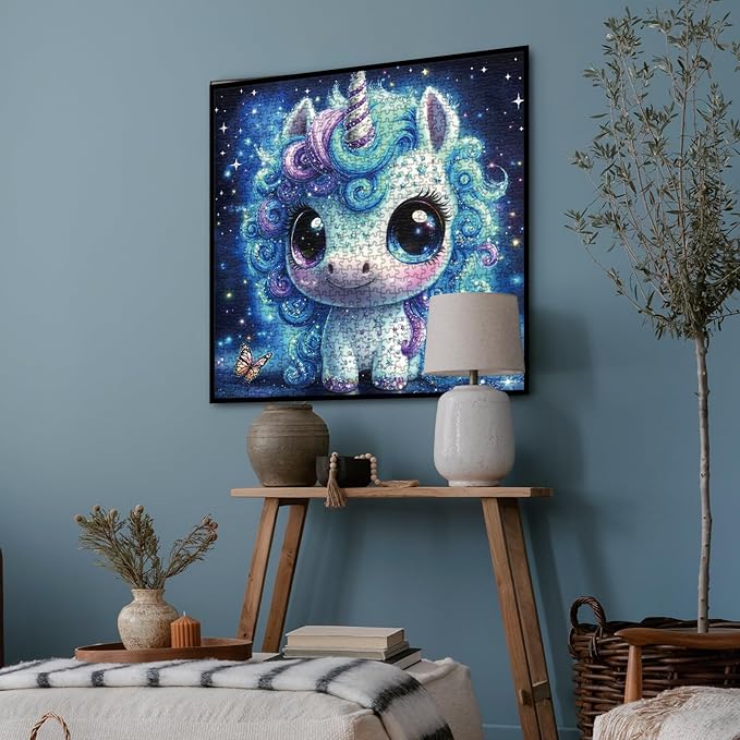 Fantasy Horse Star Puzzle 1000 Pieces for Adults, Magic Cute Animal Galaxy Jigsaw Puzzle, Starry Night Jewel Puzzles