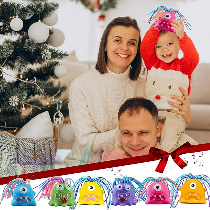 Fun Hair Pulling Fidget Screaming Monster Toys,Screaming Monster Toys, Halloween Christmas for 3 4 5 6 7+ Kids Teen Boys Girls Gifts(6PCS)