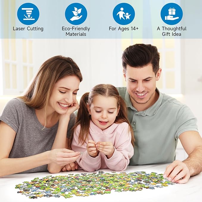 1000 Piece Puzzle for Adults, Spring Farm Puzzles for Adults 1000 Piece, Landscape Jigsaw Puzzle 1000 Pieces, Jigsaw Puzzles with Exquisite Box 28x20IN