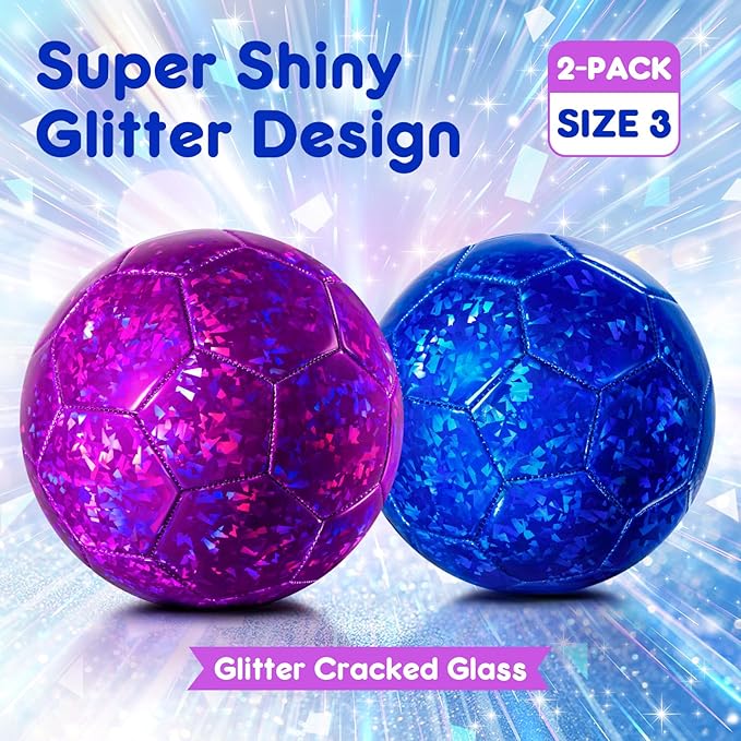 Toddler Soccer Ball Size 2 Size 3 - Small Soft Kids Ball 2 Pack for Ages 1-5 3-8 - Cartoon Sports Toy Boys Girls - Easter Basket Stuffers for Toddlers Kids - Soccer Gift for Indoor Outdoor Games