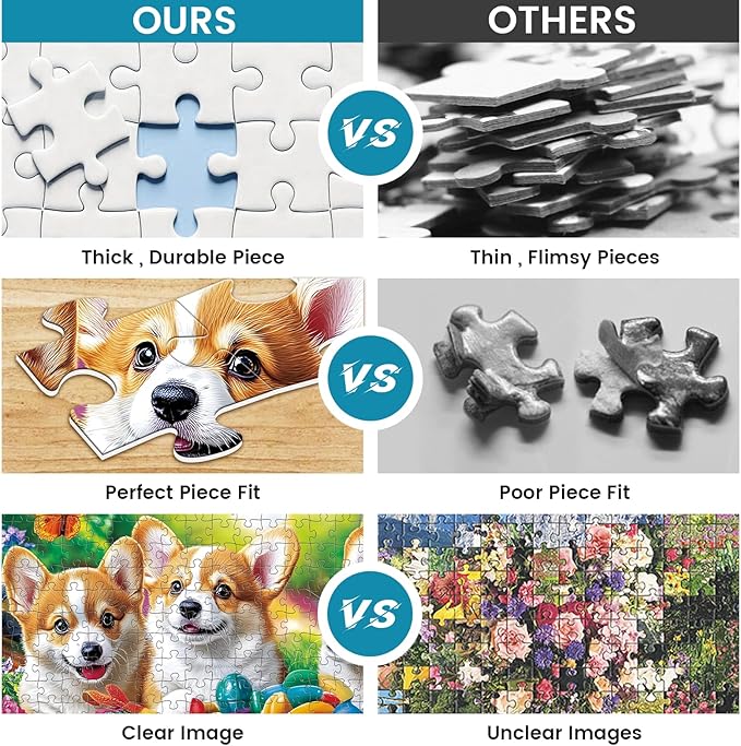 300 Pieces Dog Puzzles for Adults, Puppy and Toys Puzzle for Adults Children Seniors, Retro Style Puzzle 300 Pieces, Gift for Birthday, Home Decor, Fun for Family Entertainment(20.5 * 15 in)