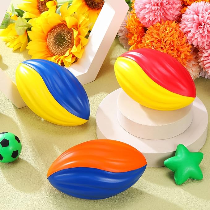 Lewtemi 8 Pcs Mini Footballs for Kids Spiral Soft Foam Footballs Bulk Kids Mini Toy Sports Birthday for Indoor and Outdoor Play Party Favors(Bright Colors)