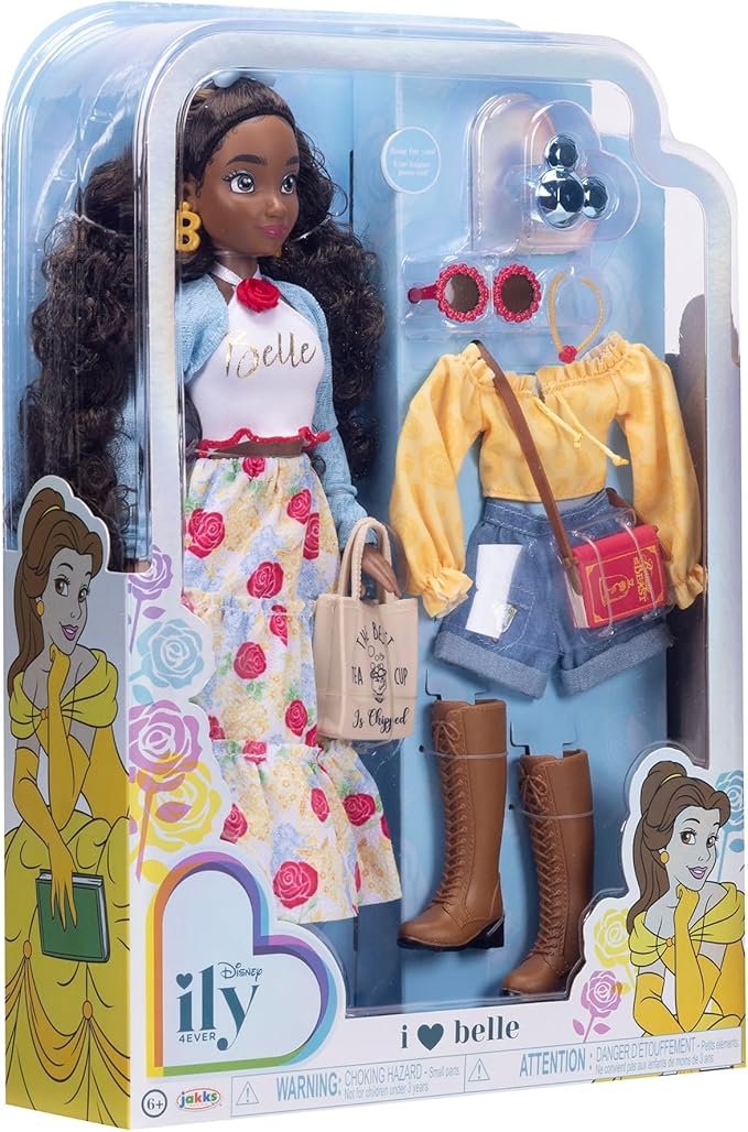 Disney ILY 4ever Fashion Dolls Inspired by Belle 11.5" Tall with 13 Points of Articulation, Two Complete Mix-and-Match Outfits and a Glittery Mickey Ring Included for You!
