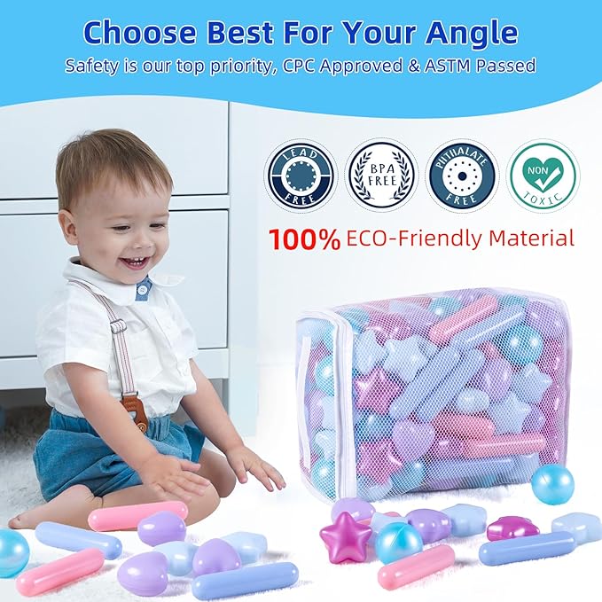 STARBOLO Ball Pit Balls for Kids -Pack of 150 200 500 Colorful Ball Pit Balls Crush Proof Plastic Toy Balls for Toddlers Ball Pit, Ball Pit Play Tent, Baby Pool Water Toys