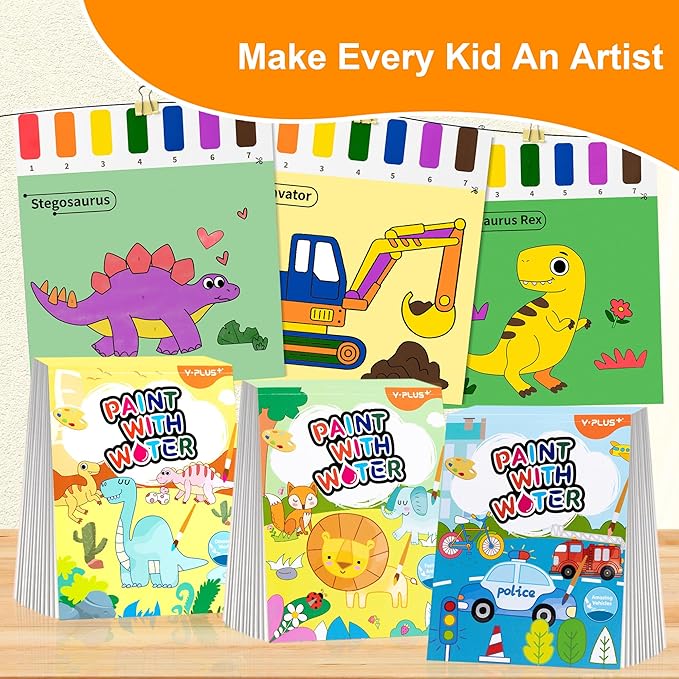 YPLUS Paint with Water Books for Toddlers, Art Craft Toys Watercolor Painting Paper for Kids, Gift for Kids Ages 1-3, 2-4, 4-6, Drawing with Brush - Insect