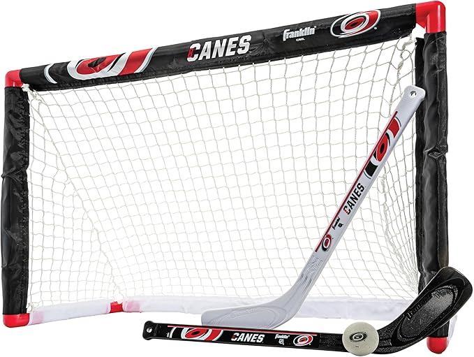 Franklin Sports NHL Mini Hockey Set - Kids Indoor Knee Hockey Goal, Ball, + 2 Stick Combo - Youth Team Indoor Toy Set - Official - Ages 3+