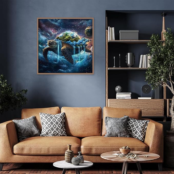 Sea Turtle Space Earth Puzzle 1000 Piece for Adults, Galaxy Planet Fantasy Jigsaw Puzzle, Magic Universe Animals Puzzles