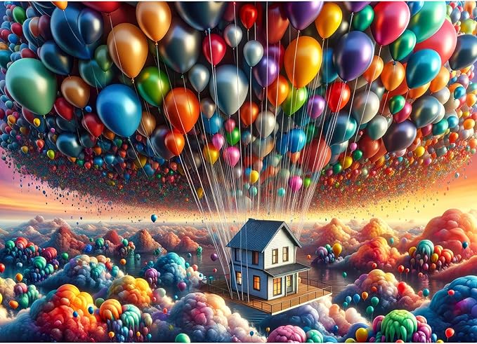 Jigsaw Puzzles for Adults 1000 Pieces, Interlock Perfectly No Dust, Impossible Difficult Hard Fun 1000 Piece Jigsaw Puzzles for Adults-1:1 Poster-Balloon House