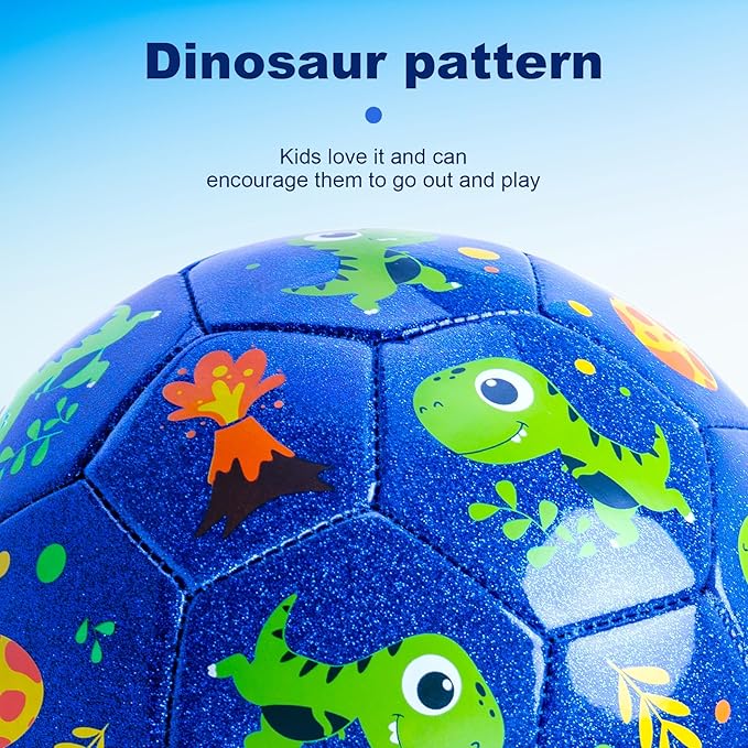 U&C Planet Soccer Ball Size 2 Size 3 Size 4 for Toddler Kids with Pump Deflated, Cartoon Unicorn Dinosaur Soccer Ball Toy for Girls Boys 1-3 2-8 6-12