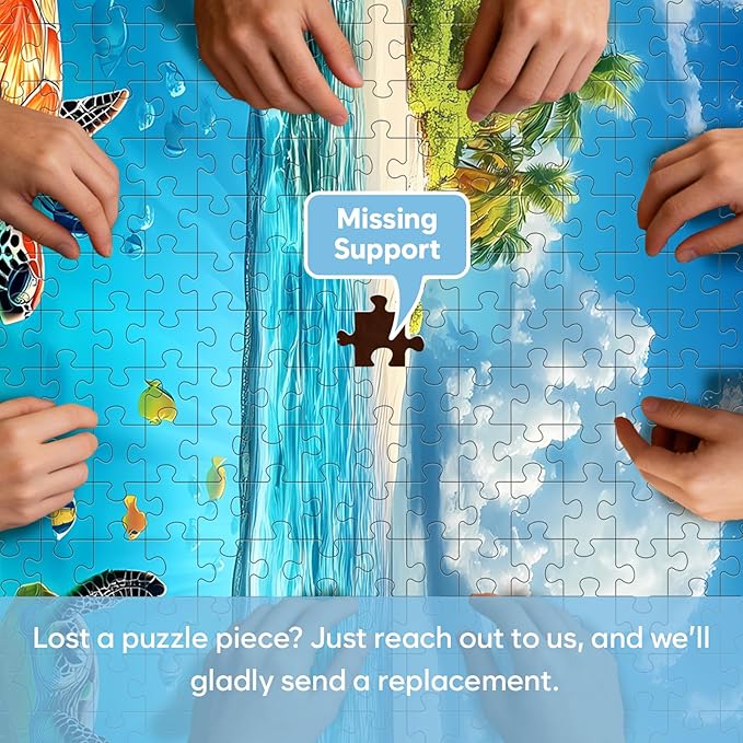 3 Pack Puzzles for Adults 500 Pieces, Sea Turtle Dolphins Sharks Puzzle 500 Piece, Challenging Ocean Jigsaw Puzzles with Letter on Back Poster, Gifts for Adults, Birthday & Game Night 20.5" x 15"