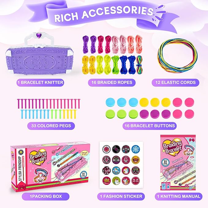 TQRAZ Bracelet Making Kit,Friendship Bracelet Kit,Arts and Crafts for Kids Age 8-12,Bracelet Making Kit for Girls 8-12,Birthday Gifts Ideas for Girls 8 9 10 11 12 Years Old